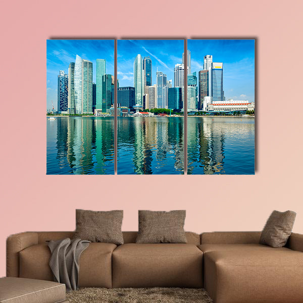 Modern city skyline multi panel canvas wall art