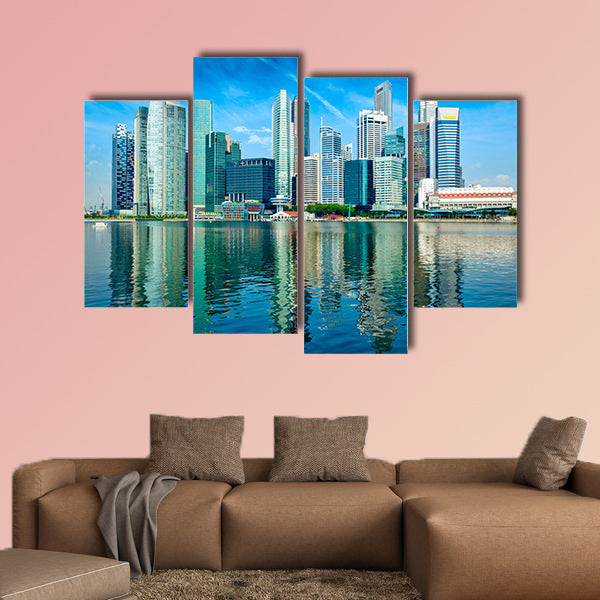 Modern city skyline multi panel canvas wall art