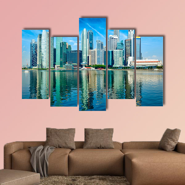 Modern city skyline multi panel canvas wall art