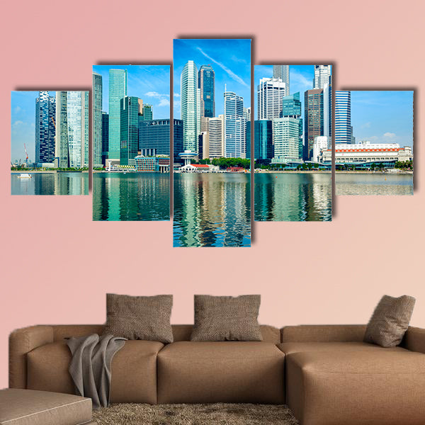 Modern city skyline multi panel canvas wall art