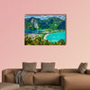 Tropical beach Cote d'Or at sunset, Seychelles multi panel canvas wall art