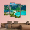 Tropical beach Cote d'Or at sunset, Seychelles multi panel canvas wall art