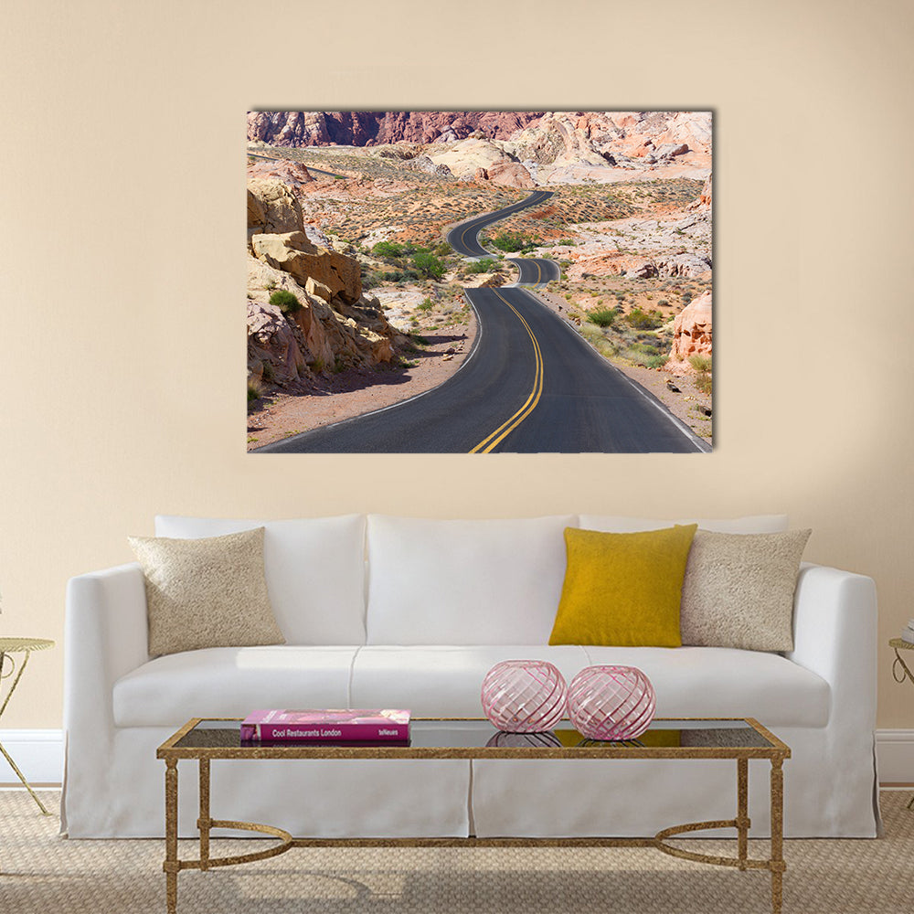 Desert Winding Road Multi panel canvas wall art
