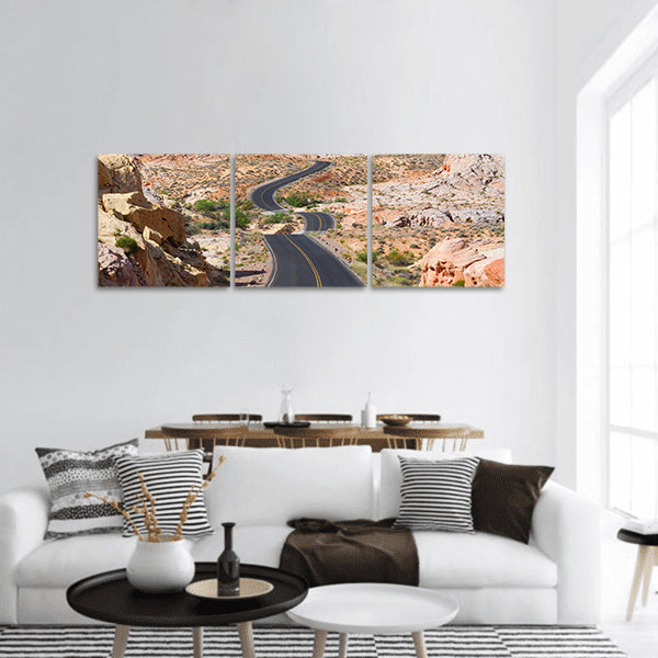 Desert Winding Road panoramic canvas wall art