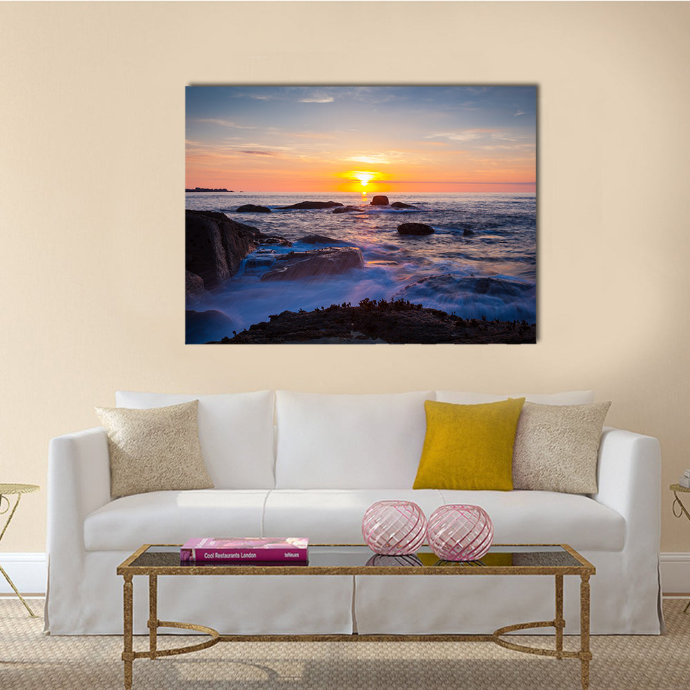 Ploumanach Cotes granites rose Brittany France sunset multi panel canvas wall art