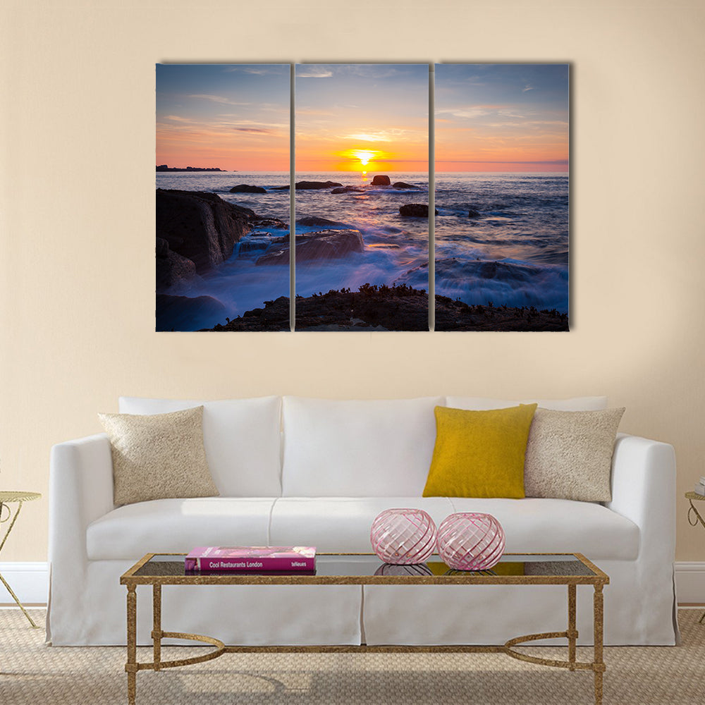 Ploumanach Cotes granites rose Brittany France sunset multi panel canvas wall art