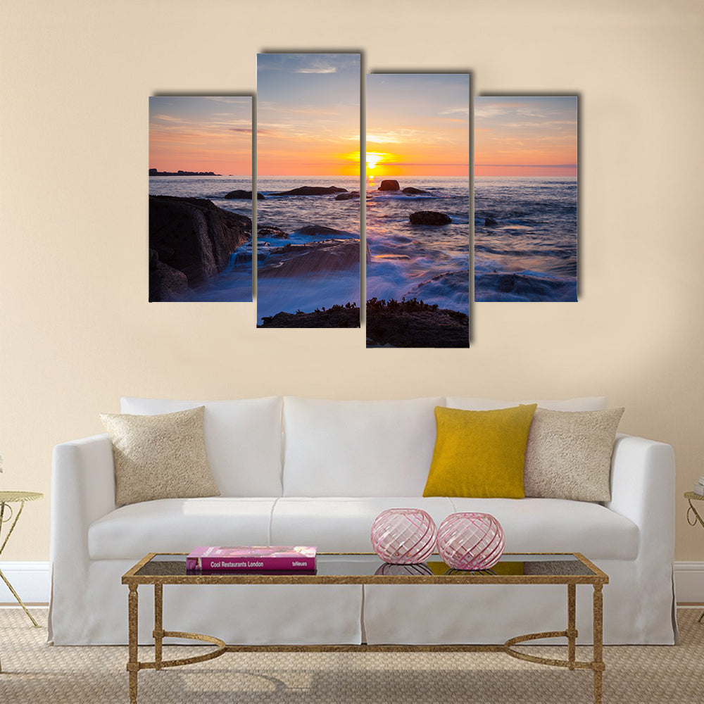 Ploumanach Cotes granites rose Brittany France sunset multi panel canvas wall art
