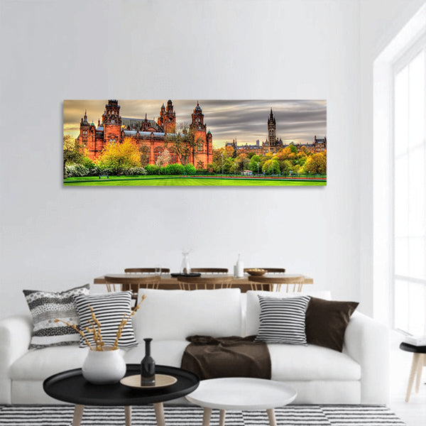 Kelvingrove Museum and Glasgow University  panoramic canvas wall art