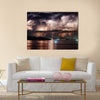 Beautiful view of dramatic stormy sky and lightning  Multi Panel Canvas Wall Art