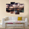 Beautiful view of dramatic stormy sky and lightning  Multi Panel Canvas Wall Art