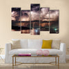 Beautiful view of dramatic stormy sky and lightning  Multi Panel Canvas Wall Art