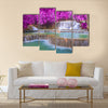 Waterfall in rain forest (Tat Kuang Si Waterfalls at Luang prabang, Laos.) Multi Panel Canvas Wall Art