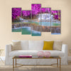 Waterfall in rain forest (Tat Kuang Si Waterfalls at Luang prabang, Laos.) Multi Panel Canvas Wall Art