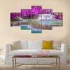 Waterfall in rain forest (Tat Kuang Si Waterfalls at Luang prabang, Laos.) Multi Panel Canvas Wall Art