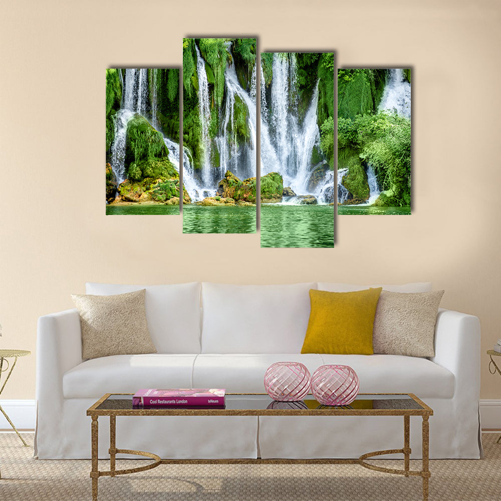 Beautiful view on Kravica waterfall Multi Panel Canvas Wall Art