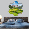 Dolomites alps Mountain Val di dunes hexagonal canvas wall art