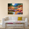 Beautiful fall river lines with colorful stones Multi Panel Canvas Wall Art