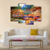 Beautiful fall river lines with colorful stones Multi Panel Canvas Wall Art