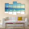 Seychelles beach in sunset time Multi panel canvas wall art