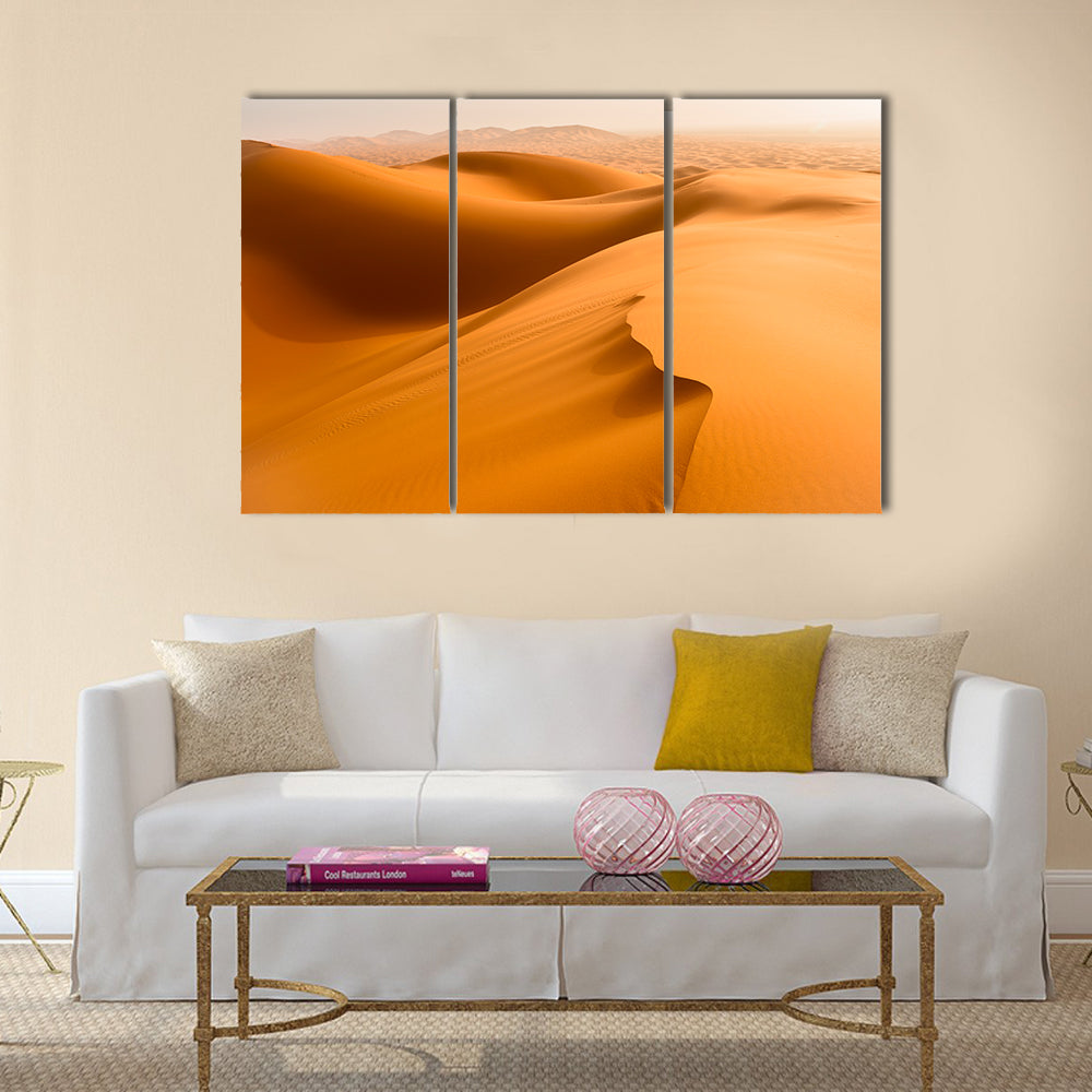 Sand dunes in the Sahara Desert, Merzouga, Morocco Multi panel canvas wall art