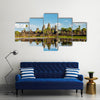 Cambodian landmark Angkor with reflection Siem Reap, Cambodia Multi panel canvas wall art