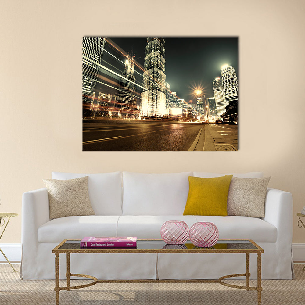 Shanghai Lujiazui Finance and Trade Zone of the modern city multi panel canvas wall art
