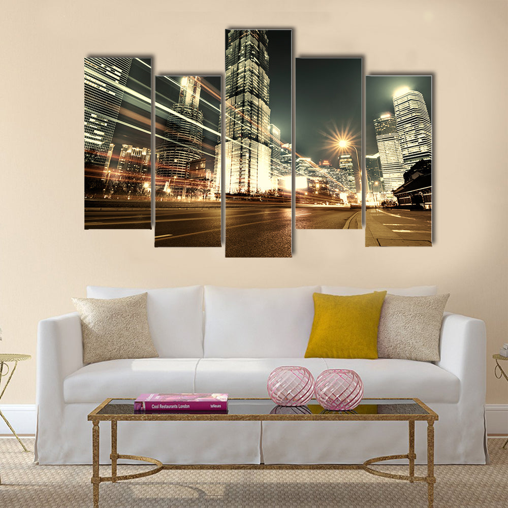 Shanghai Lujiazui Finance and Trade Zone of the modern city multi panel canvas wall art