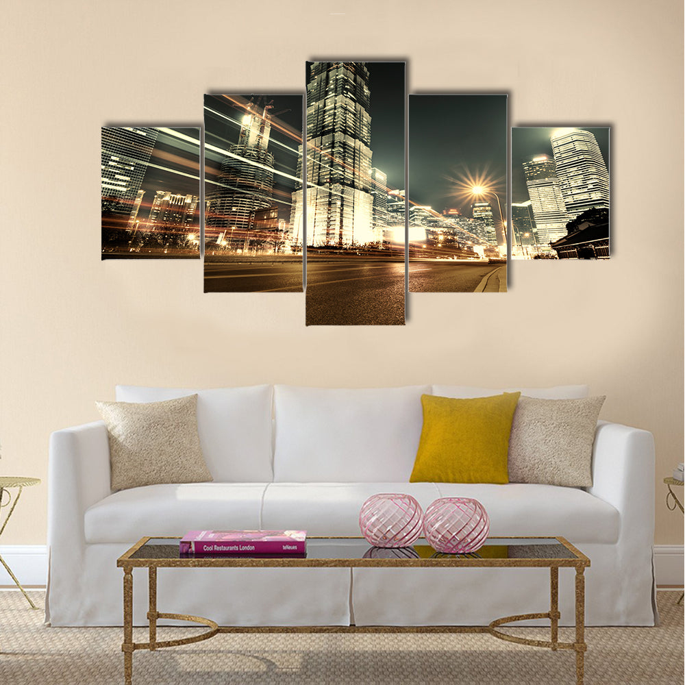 Shanghai Lujiazui Finance and Trade Zone of the modern city multi panel canvas wall art