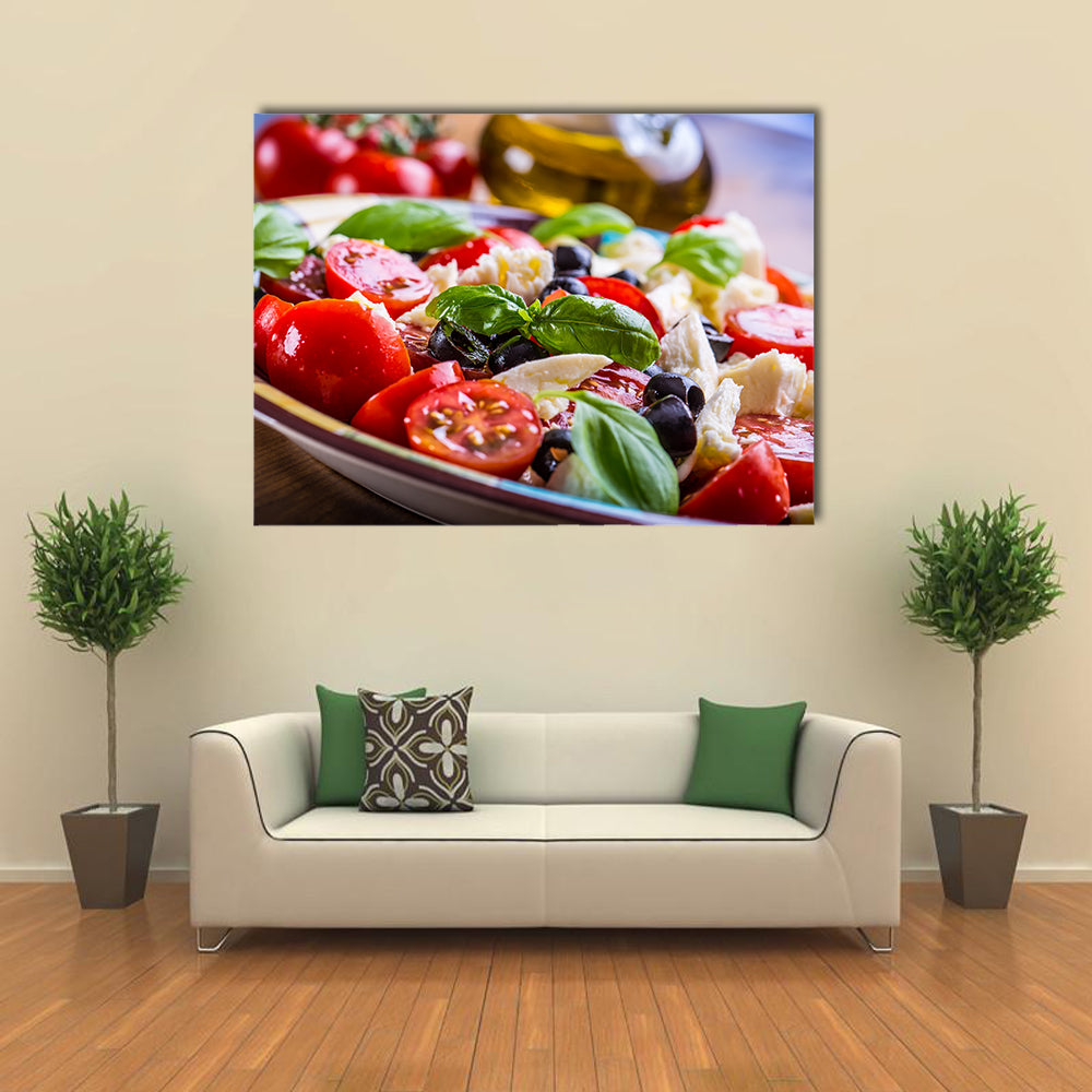 Mediterranean salad Italian cuisine Mediterranean cuisine Tomato mozzarella Multi panel canvas wall art