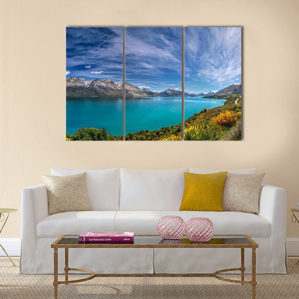 Lake Wakatipu between Queentown and Glenorchy multi panel canvas wall art