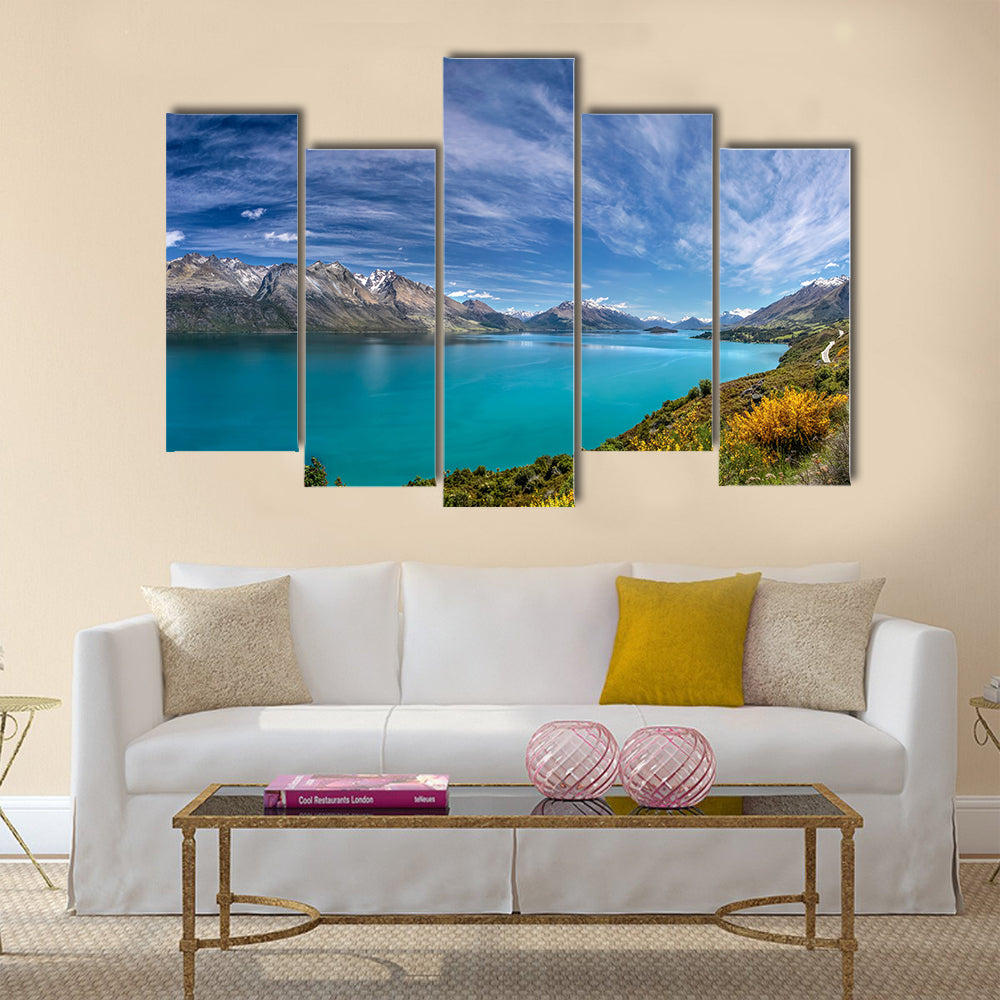 Lake Wakatipu between Queentown and Glenorchy multi panel canvas wall art