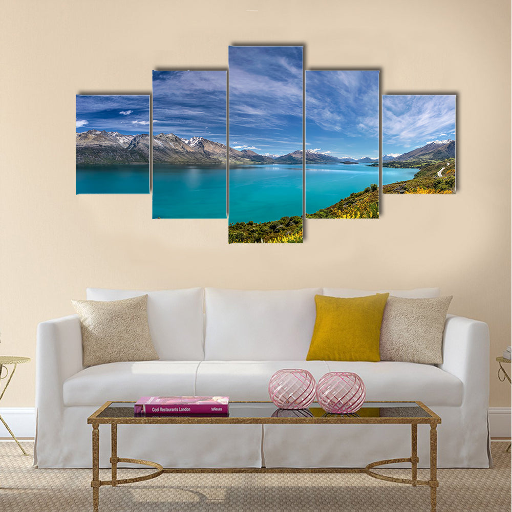 Lake Wakatipu between Queentown and Glenorchy multi panel canvas wall art