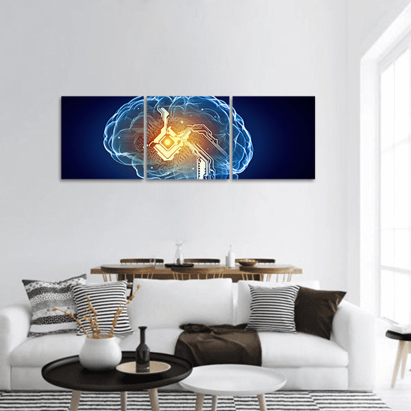 Concept of human intelligence panoramic canvas wall art