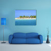 Amazing Exotic Iceland with beautiful tall palm trees white sandy beaches and azure Multi panel canvas wall art