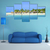 Amazing Exotic Iceland with beautiful tall palm trees white sandy beaches and azure Multi panel canvas wall art