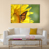 Monarch on a Sunflower Multi Panel Canvas Wall Art