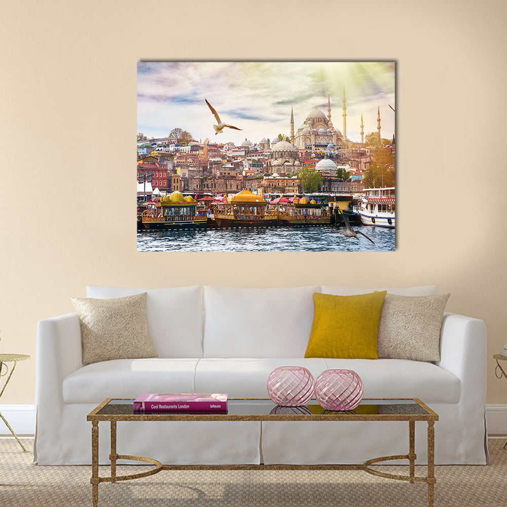 Istanbul the capital of Turkey, eastern tourist city Multi panel canvas wall art