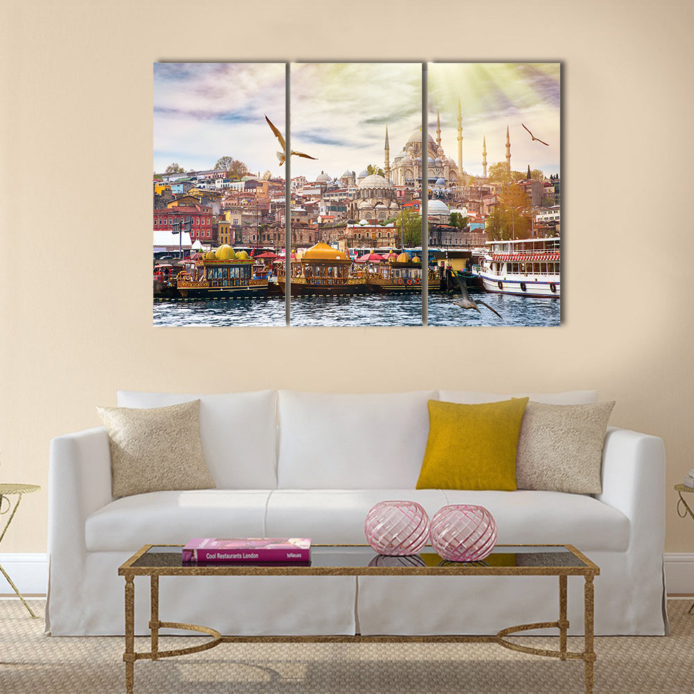 Istanbul the capital of Turkey, eastern tourist city Multi panel canvas wall art