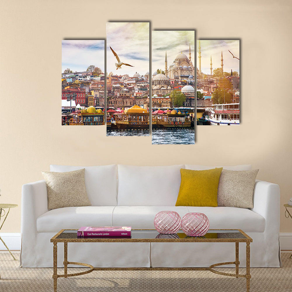 Istanbul the capital of Turkey, eastern tourist city Multi panel canvas wall art