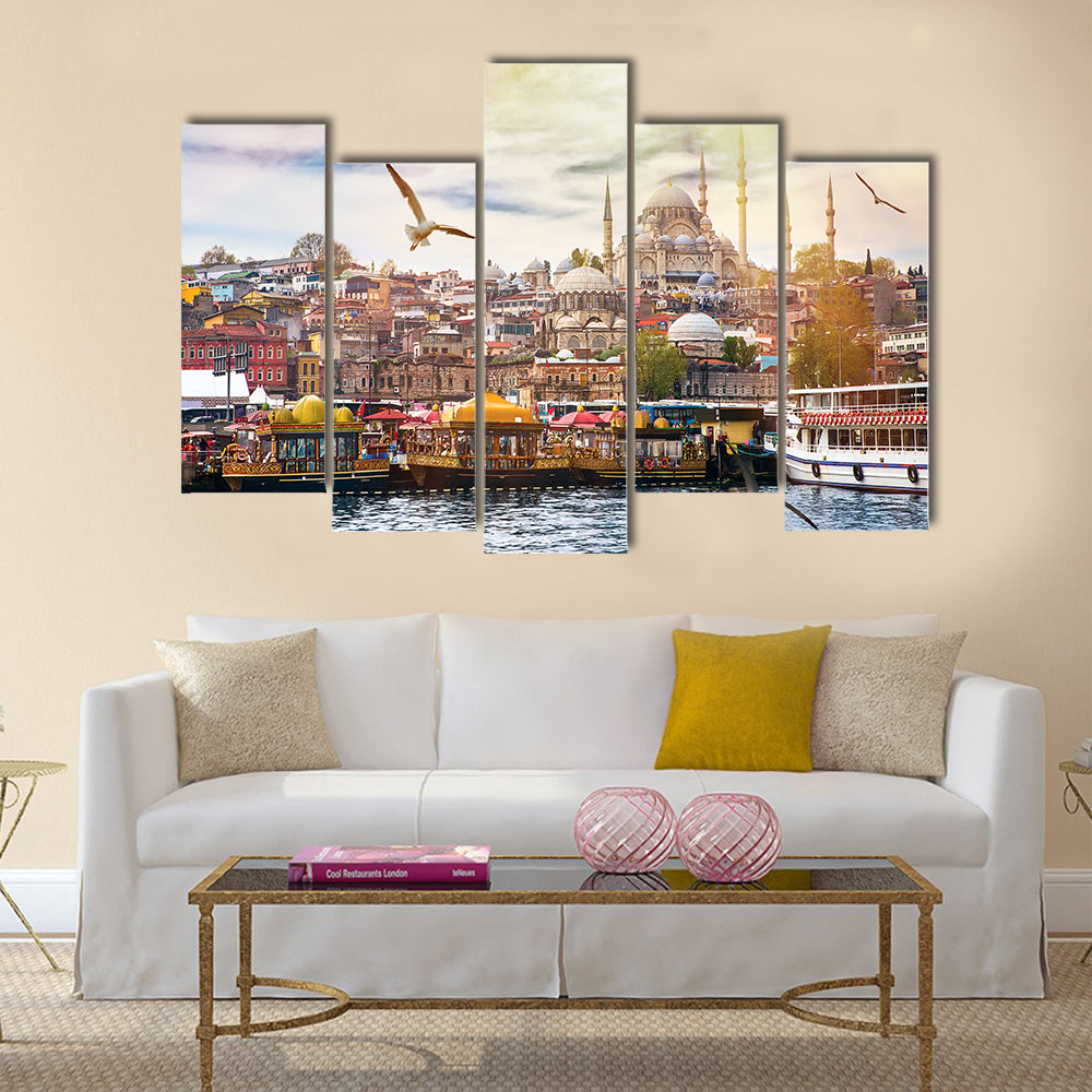 Istanbul the capital of Turkey, eastern tourist city Multi panel canvas wall art