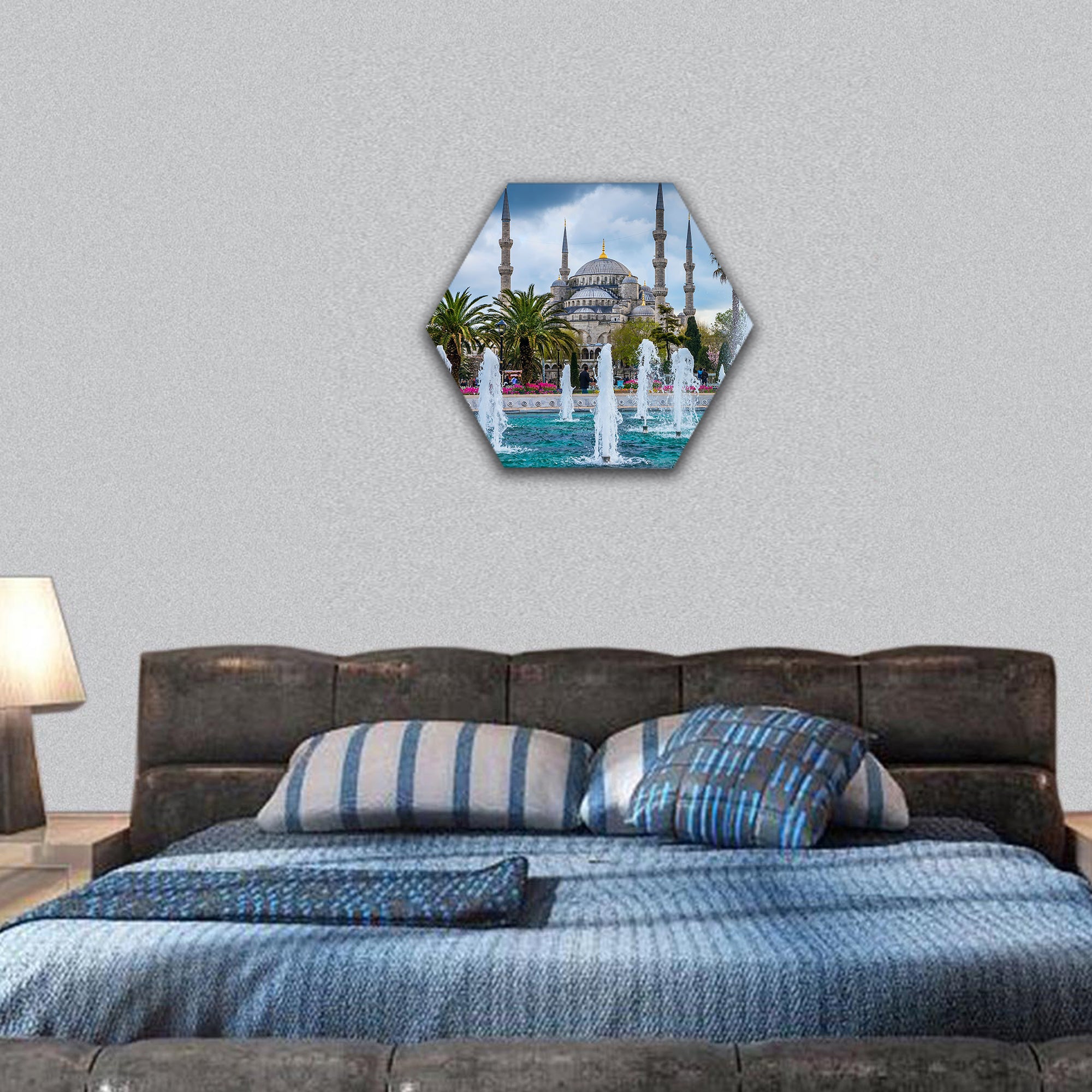 Istanbul the capital of Turkey hexagonal canvas wall art
