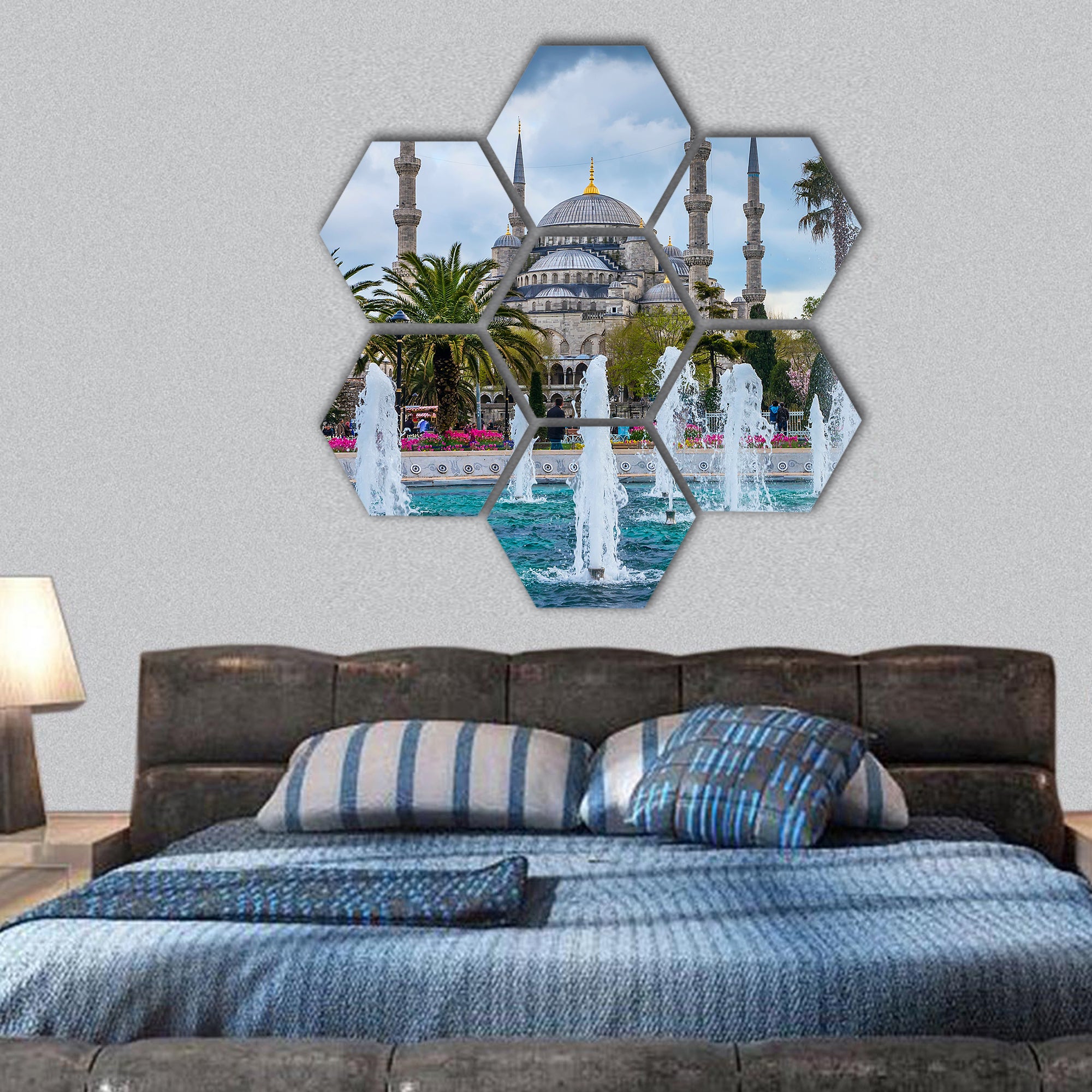 Istanbul the capital of Turkey hexagonal canvas wall art