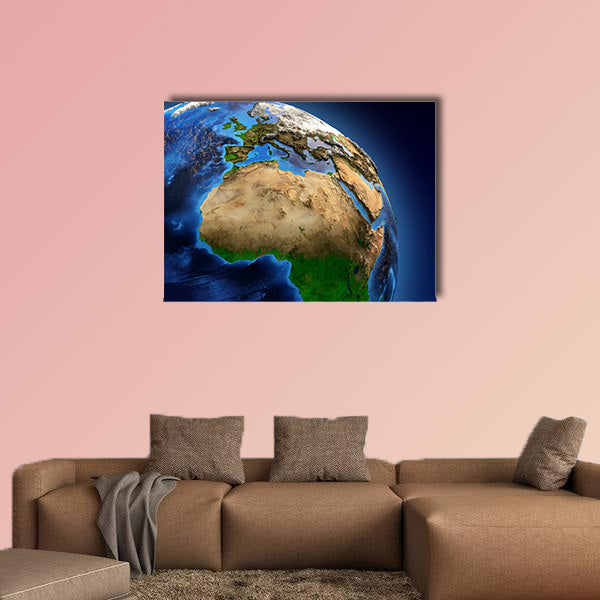 Detailed picture of the Earth and its landforms, multi panel canvas wall art
