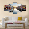 Ships in Nyhavn at sunset, Copenhagen, Denmark Multi Panel Canvas Wall Art