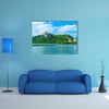 Beautiful lake with a castle on the hill, Lake Bled, Slovenia multi panel canvas wall art