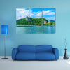 Beautiful lake with a castle on the hill, Lake Bled, Slovenia multi panel canvas wall art