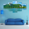 Beautiful lake with a castle on the hill, Lake Bled, Slovenia multi panel canvas wall art