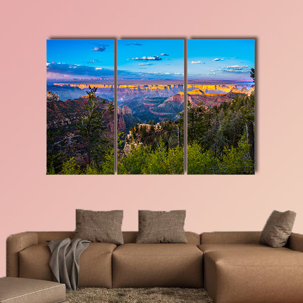 Grand Canyon North Rim Beautiful Sunset Sky multi panel canvas wall art