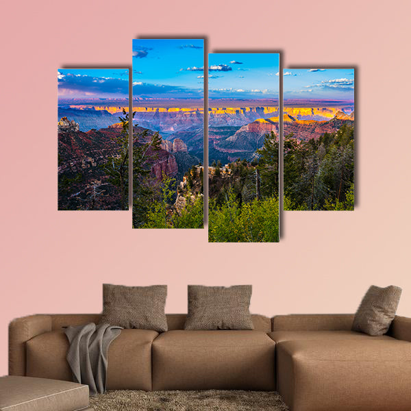 Grand Canyon North Rim Beautiful Sunset Sky multi panel canvas wall art
