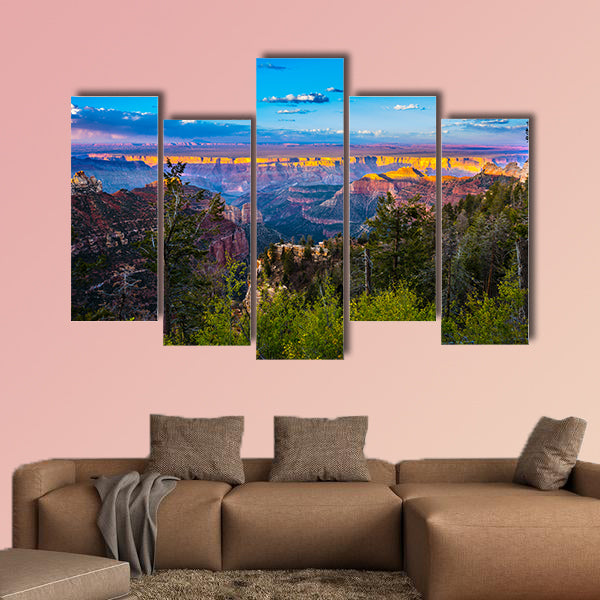 Grand Canyon North Rim Beautiful Sunset Sky multi panel canvas wall art